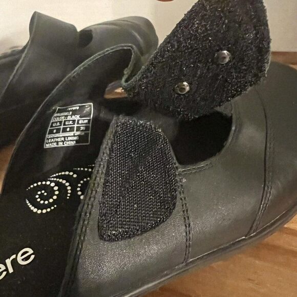 Revere Brussels Womens Clogs Sandals Black Mary Jane Casual Black Sz 8 Leather - Picture 8 of 9